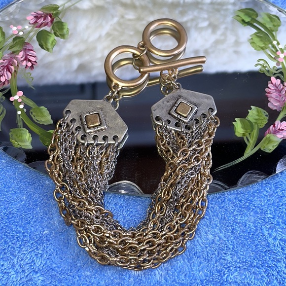 American Vintage Jewelry - Vintage 1970’s Victorian Silver & Gold Bracelet.